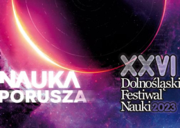 Grafika promująca Dolnośląski Festiwal Nauki w 2023 roku