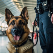 Zdjęcie psa służbowego i jego opiekuna